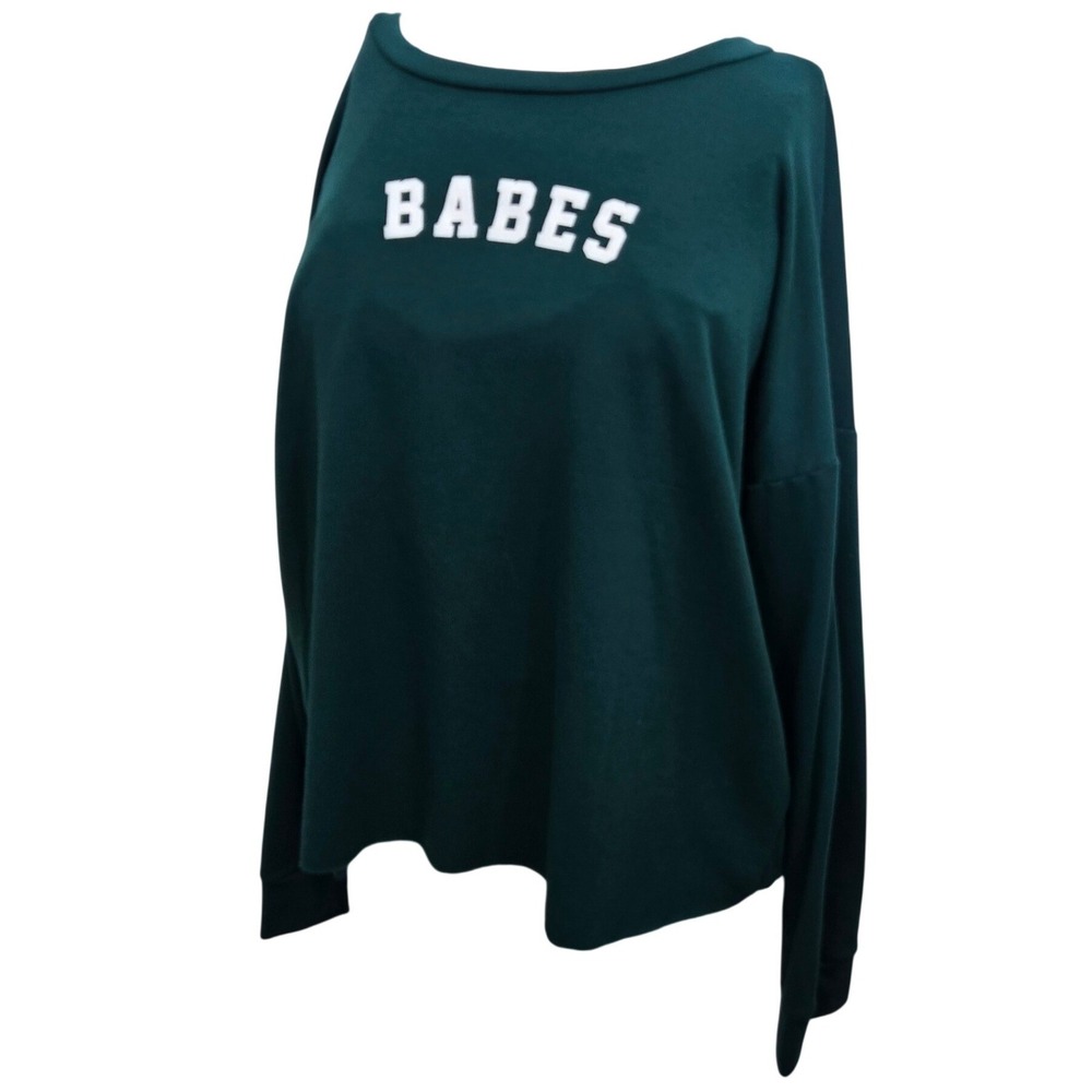 G Mini Babes Sweatshirt 2X NWT Green Graphic Pullover‎ Made in USA Plus Size 2XL
